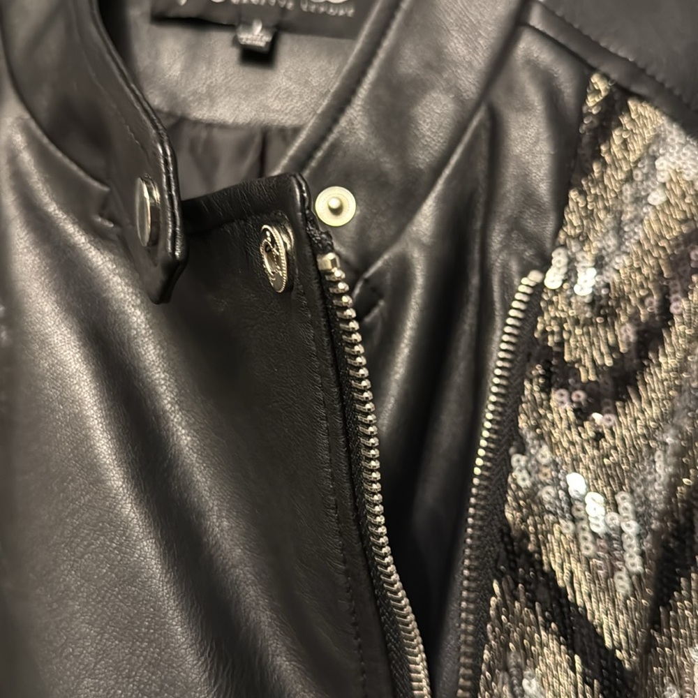 Women’s NANETTE LEPORE Faux Leather & Sequin Jacket - Picture 4 of 7